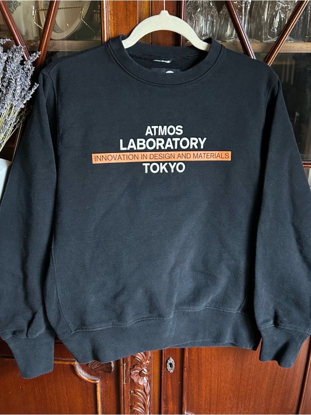ATMOS LABS Atmos Laboratory Tokyo Black Crewneck Sweatshirt ATMLAB